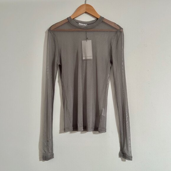 NWT Silk Laundry Mesh longsleeve top- Moon - Picture 5 of 9